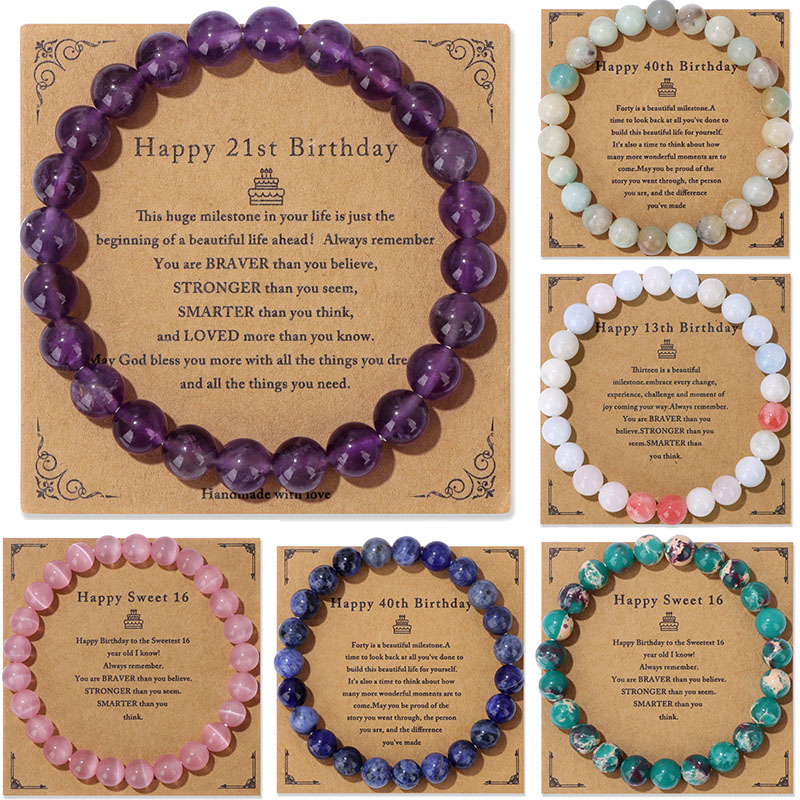 Men'S Fashion For 60 Year Old - Birthday Bracelet Natural 8mm Beads Stone