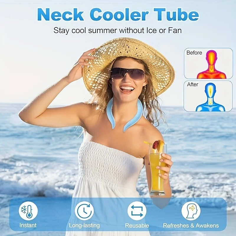 Men'S Fashion For Hot Weather - Wearable Neck Cooler Reusable Cooling Tube