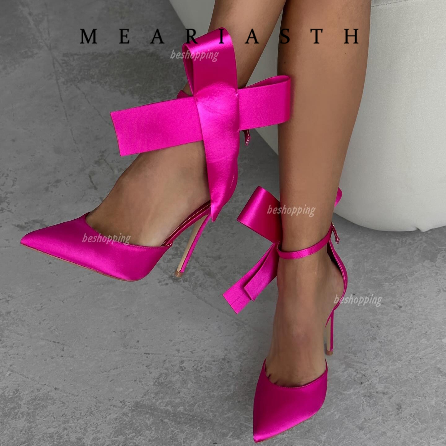 Mens Fashion Dress Shoes - Big Butterfly-knot Fashion Stiletto Satin Women