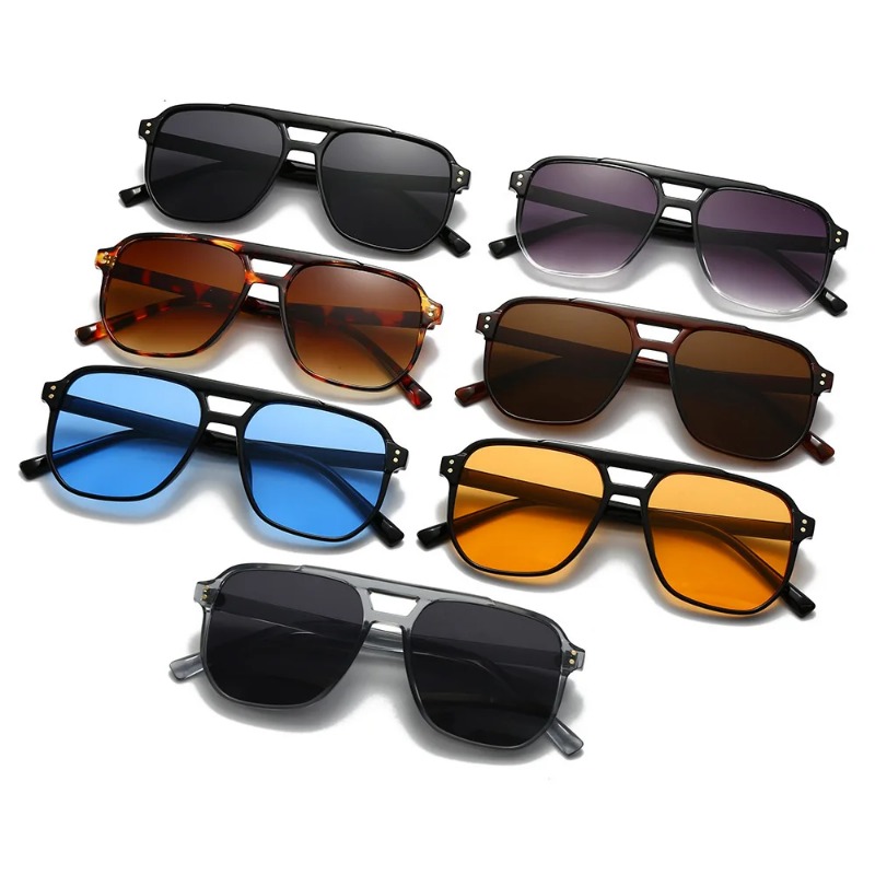 Men'S Fashion Old Money - Vintage Men Women Double Bridges Sunglasses