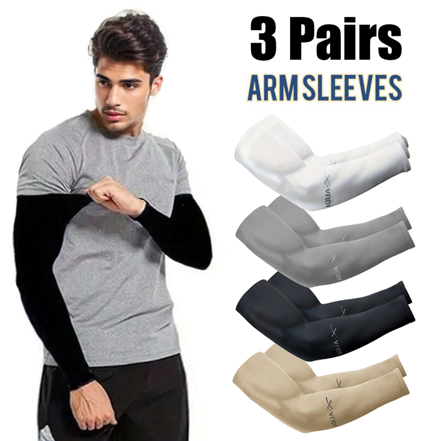 Men'S Fashion Gloves - 3Pairs Summer Sun Protection Ice Sleeve
