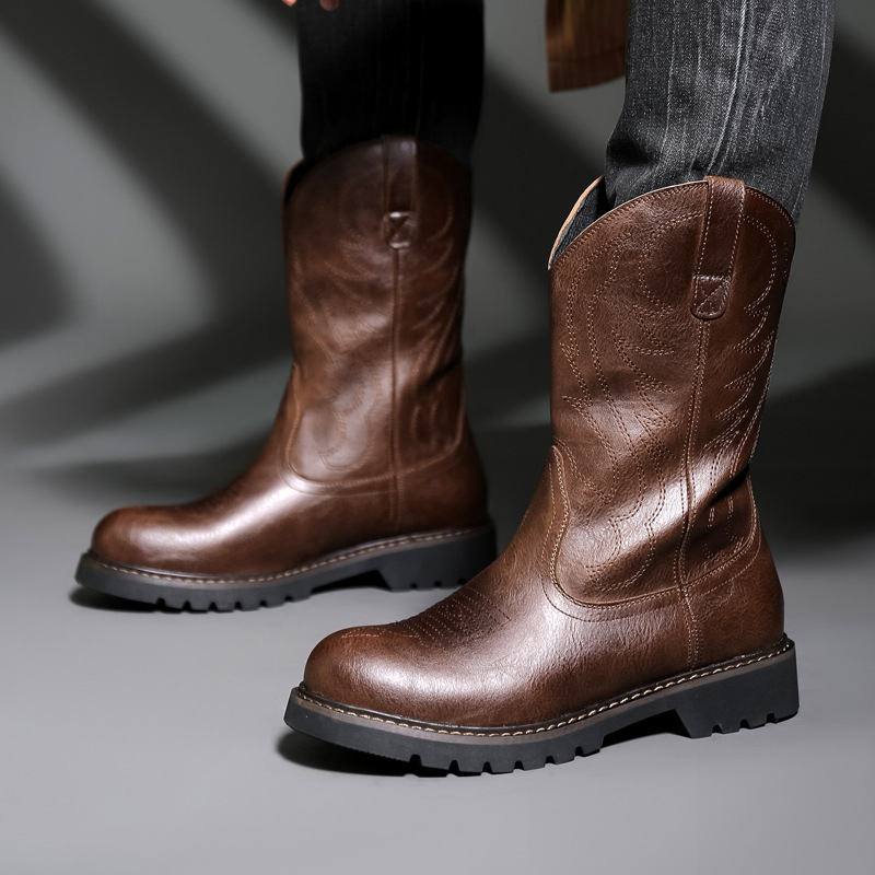 Men'S Fashion Old Money - Fashion Mens Cowboy Boots New Embroidery