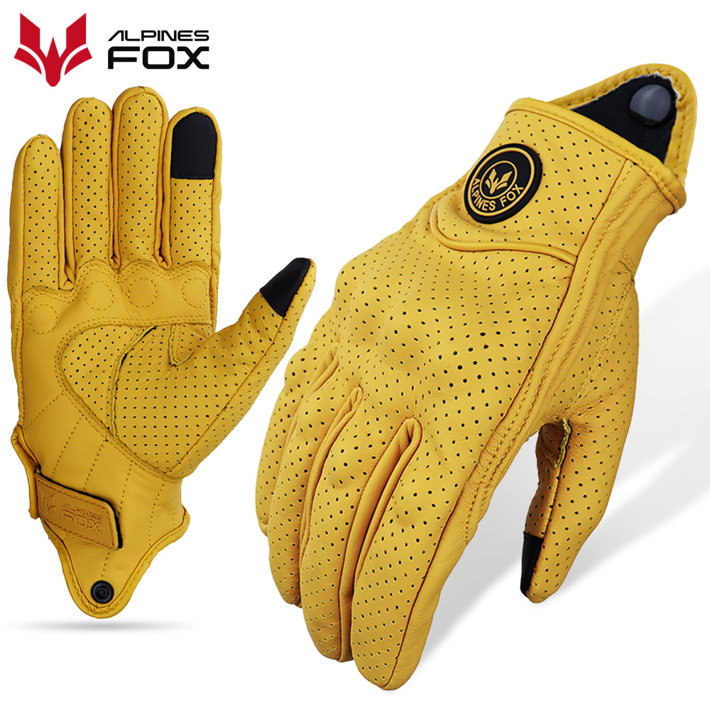 Men'S Fashion Gloves - Breathable Motorcycle Gloves Genuine Leather Perforated