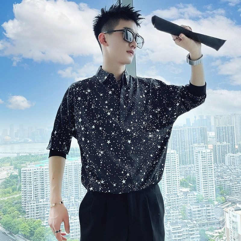Men'S Fashion For Hot Weather - Men's Artistic Starry Flower Print Summer
