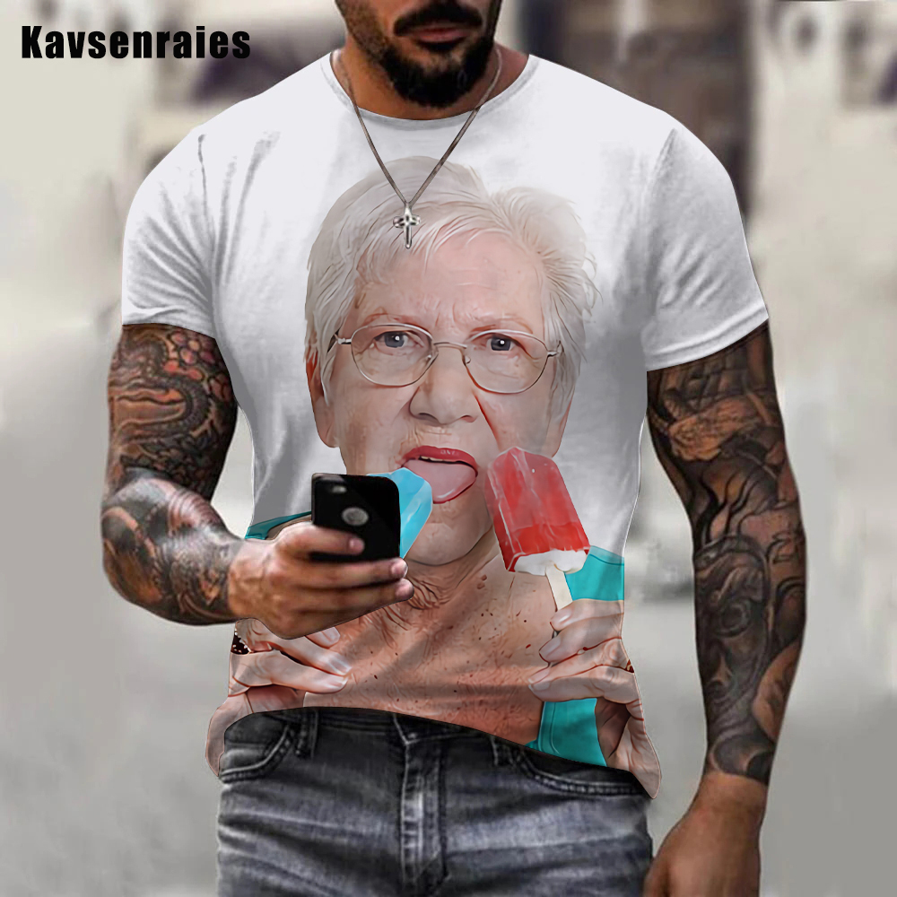 Men'S Fashion For 60 Year Old - 2022 Senior Lady Licking Popsicle Printed