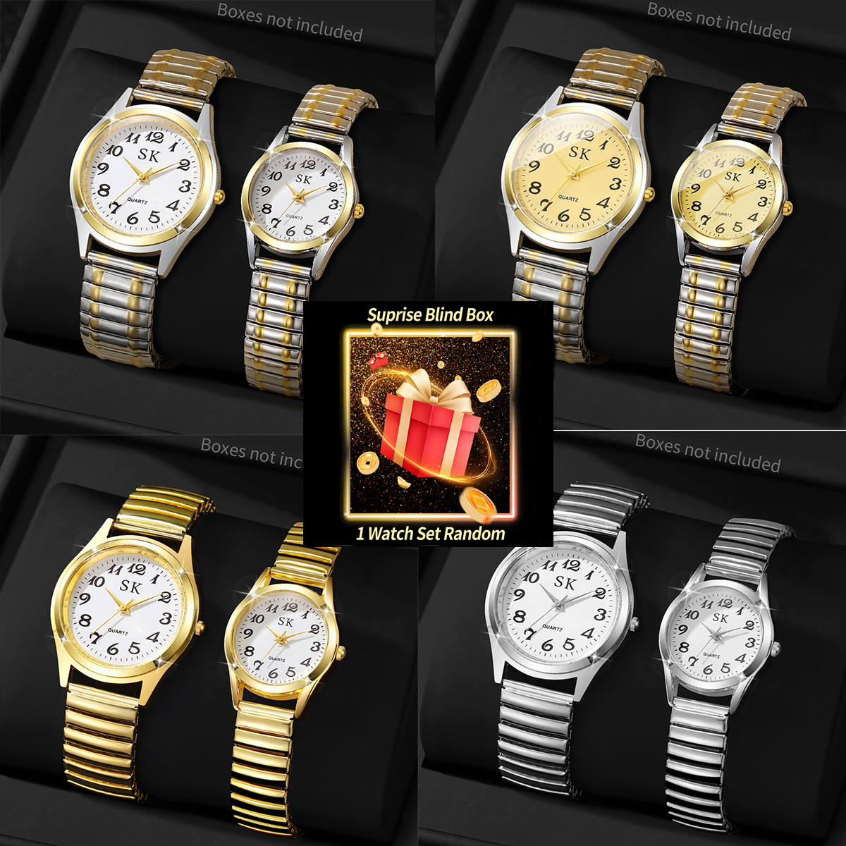 Men'S Fashion Box - Surprise Mystery Watch Blind Box-2PCS/Set Fashion