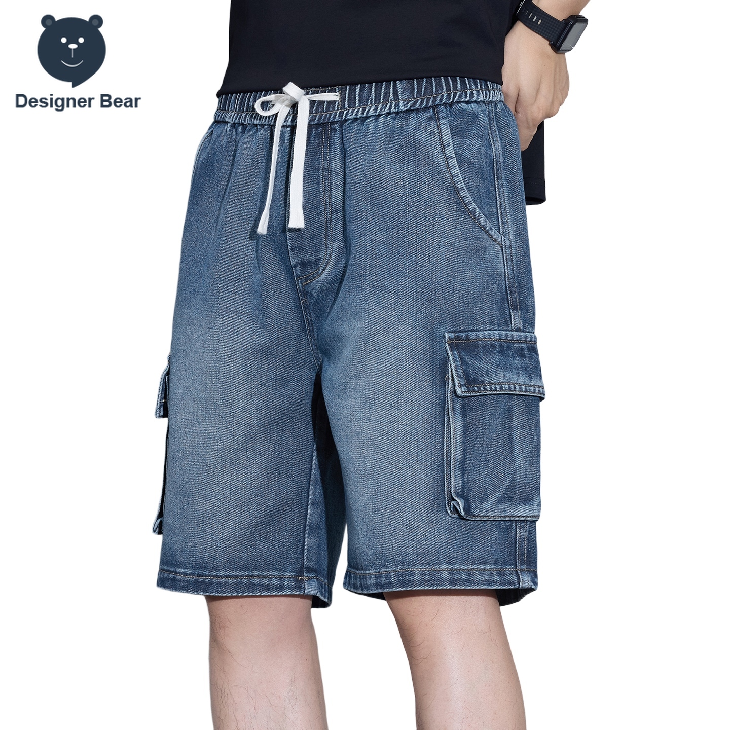 Mens Fashion Cargo Pants - Men's Multi-Pocket Cargo Denim Shorts Summer