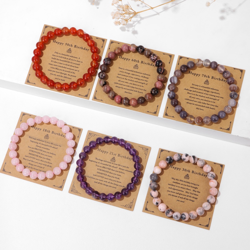 Birthday Bracelet Natural 8mm  - Men'S Fashion For 60 Year Old บทวิจารณ์และราคา