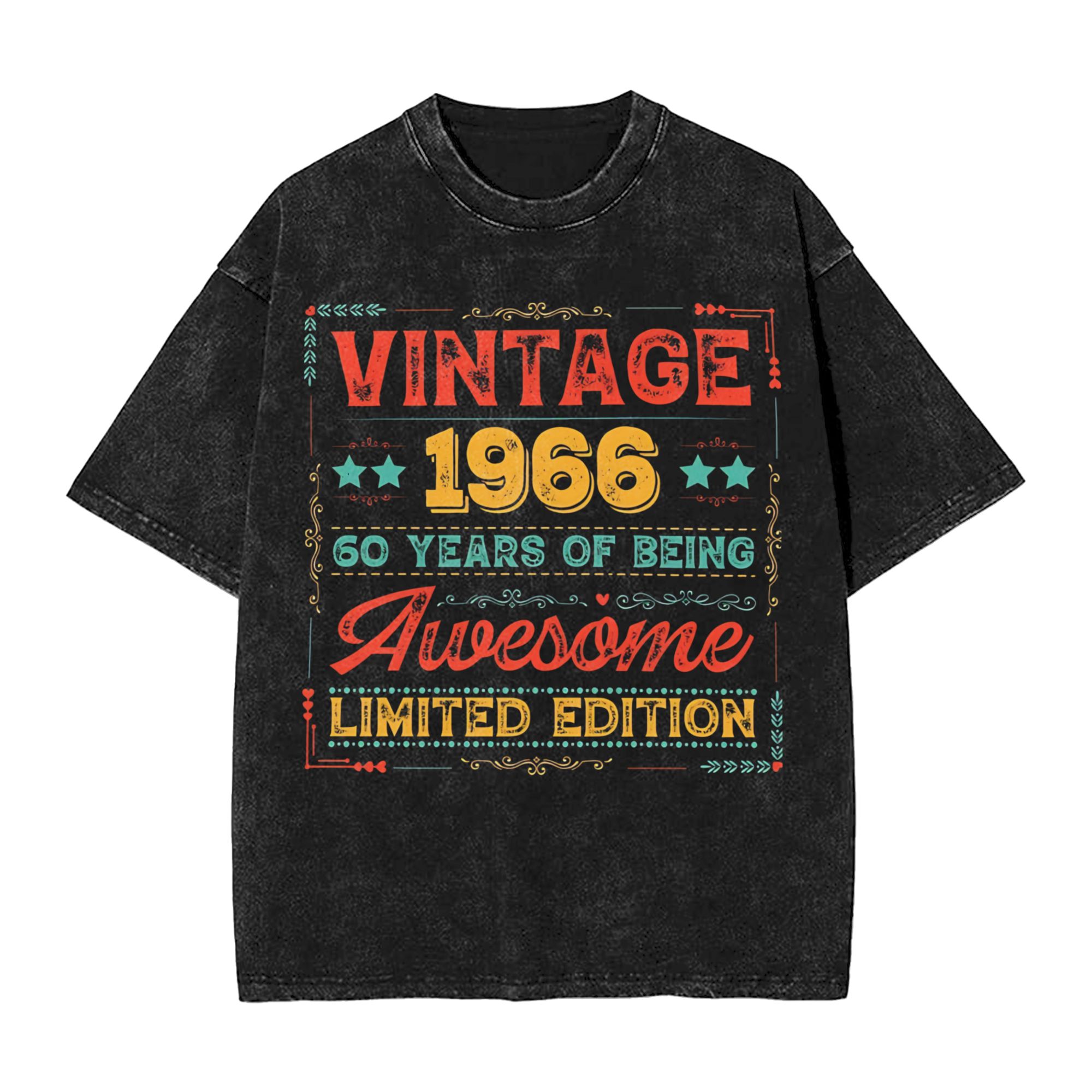 Washed T Shirts Vintage 1966 6 - Men'S Fashion For 60 Year Old บทวิจารณ์และราคา