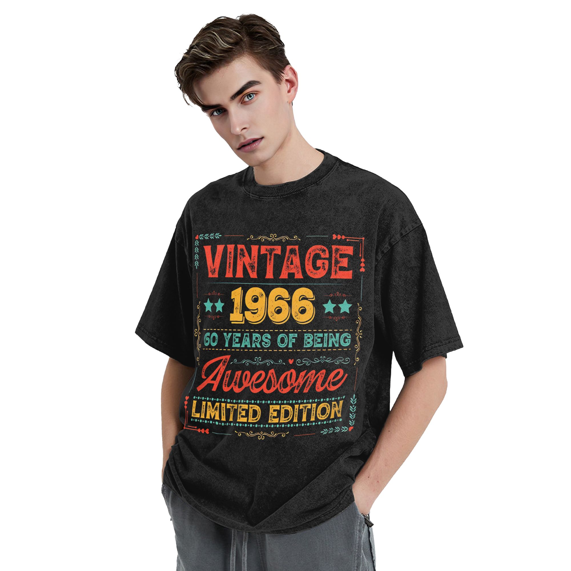 Washed T Shirts Vintage 1966 6 - Men'S Fashion For 60 Year Old บทวิจารณ์และราคา