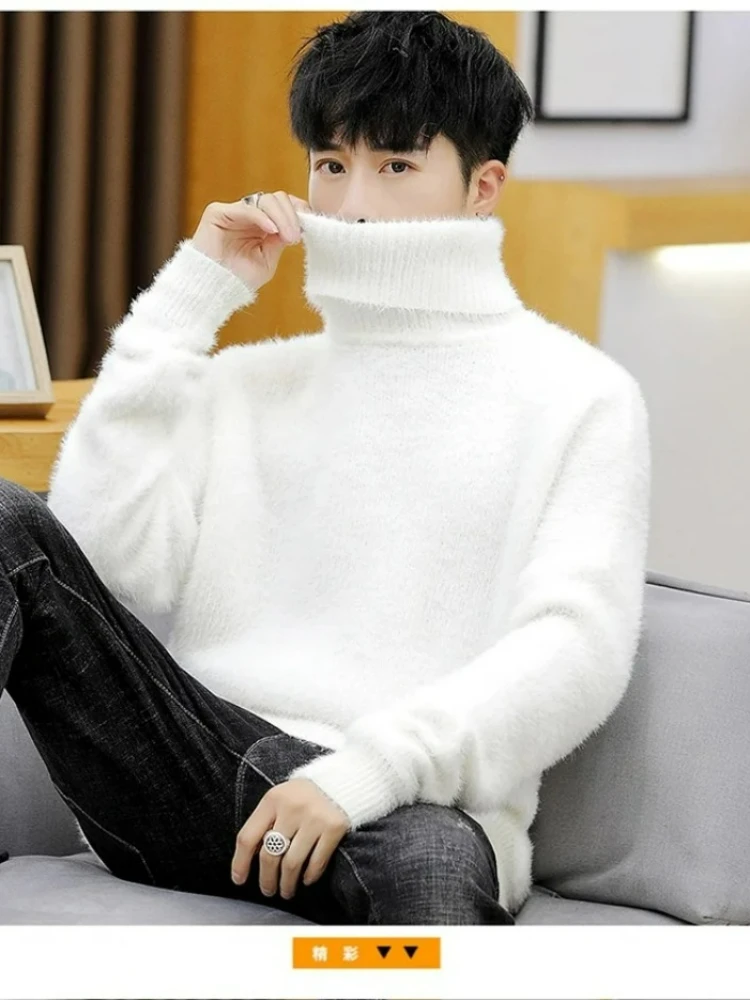White Pullover Turtleneck Men  - Turtleneck Sweater Men บทวิจารณ์และราคา