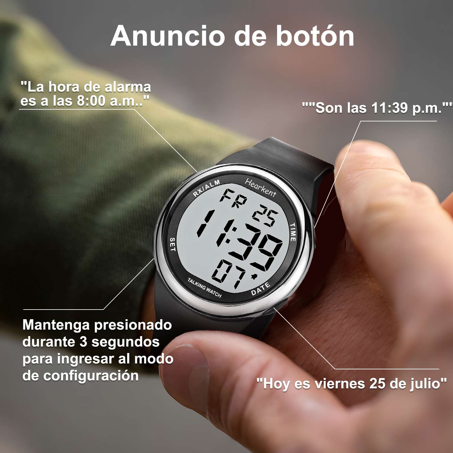 Hearkent Spanish Talking Watch - Men'S Fashion For 60 Year Old บทวิจารณ์และราคา