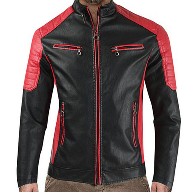 Men Motorcycle Leather Jacket  - Mens Fashion Bomber Jacket บทวิจารณ์และราคา