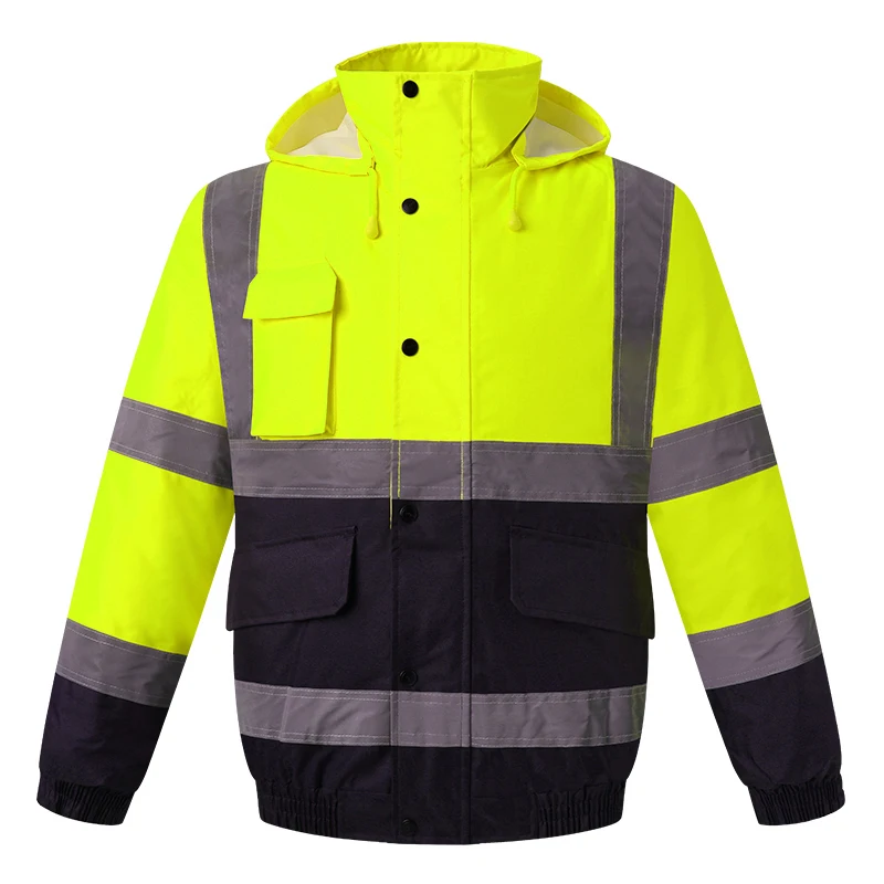 High Visibility Reflective  Ja - Mens Fashion Bomber Jacket บทวิจารณ์และราคา