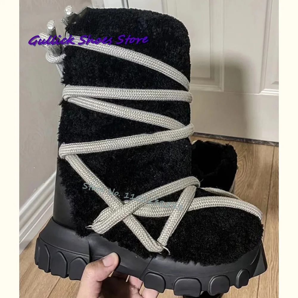 Women Black Plush Thick Sole S - Mens Fashion Dress Shoes บทวิจารณ์และราคา