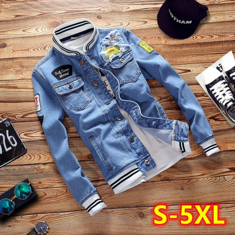 New 2026 Men's Denim Jackets F - Mens Fashion Bomber Jacket บทวิจารณ์และราคา