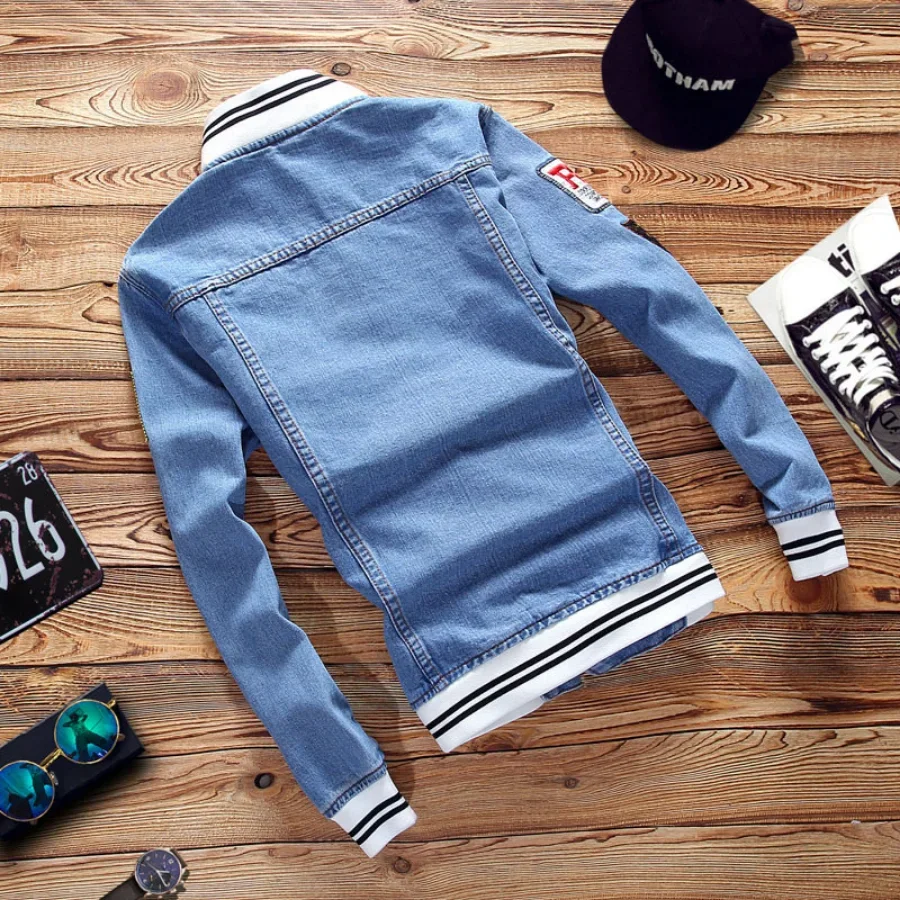 New 2026 Men's Denim Jackets F - Mens Fashion Bomber Jacket บทวิจารณ์และราคา