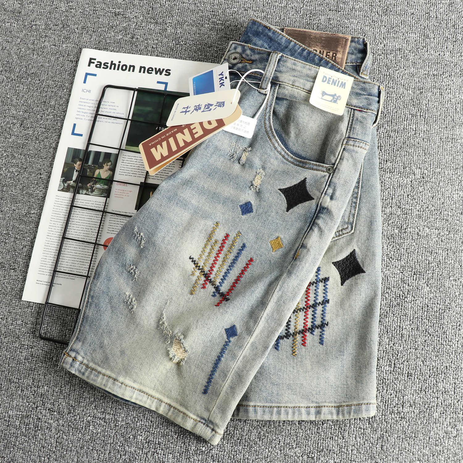 Summer New American Retro Embr - Mens Fashion Cargo Pants บทวิจารณ์และราคา