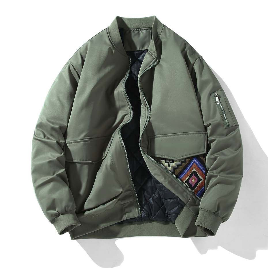 Thick Baseball Jacket Men Wint - Mens Fashion Bomber Jacket บทวิจารณ์และราคา