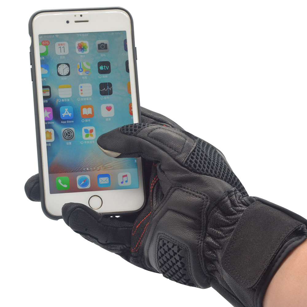 Motorcycle Leather Gloves Blac - Men'S Fashion Gloves บทวิจารณ์และราคา