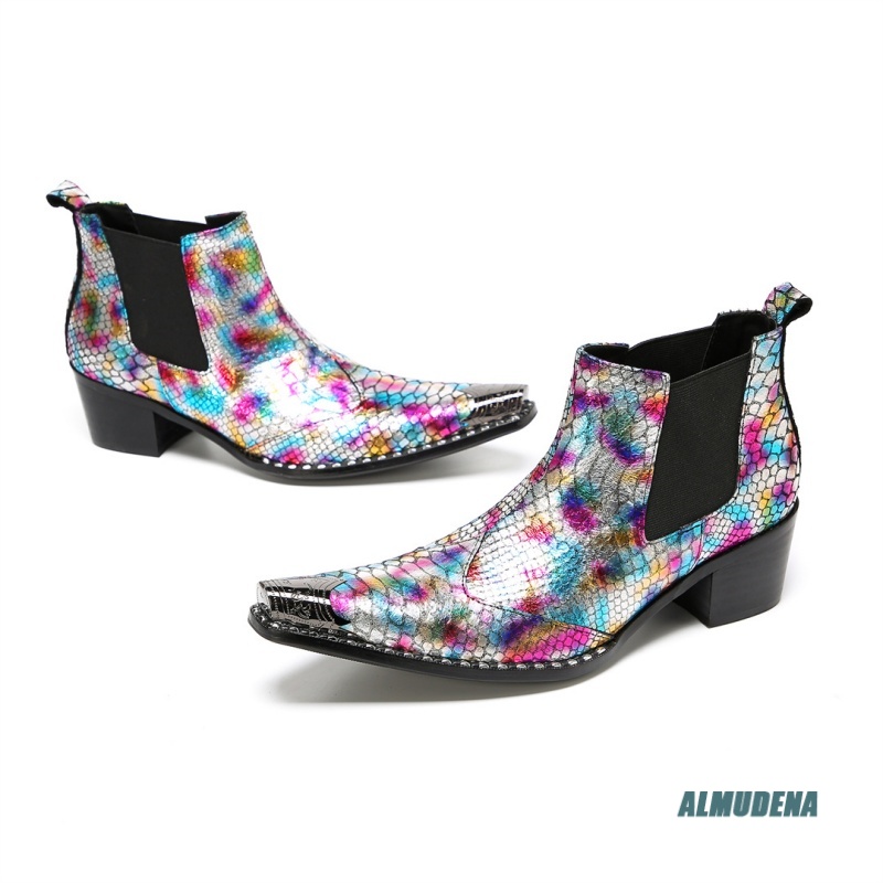 Multicolor Metallic Snake Prin - Mens Fashion Dress Shoes บทวิจารณ์และราคา