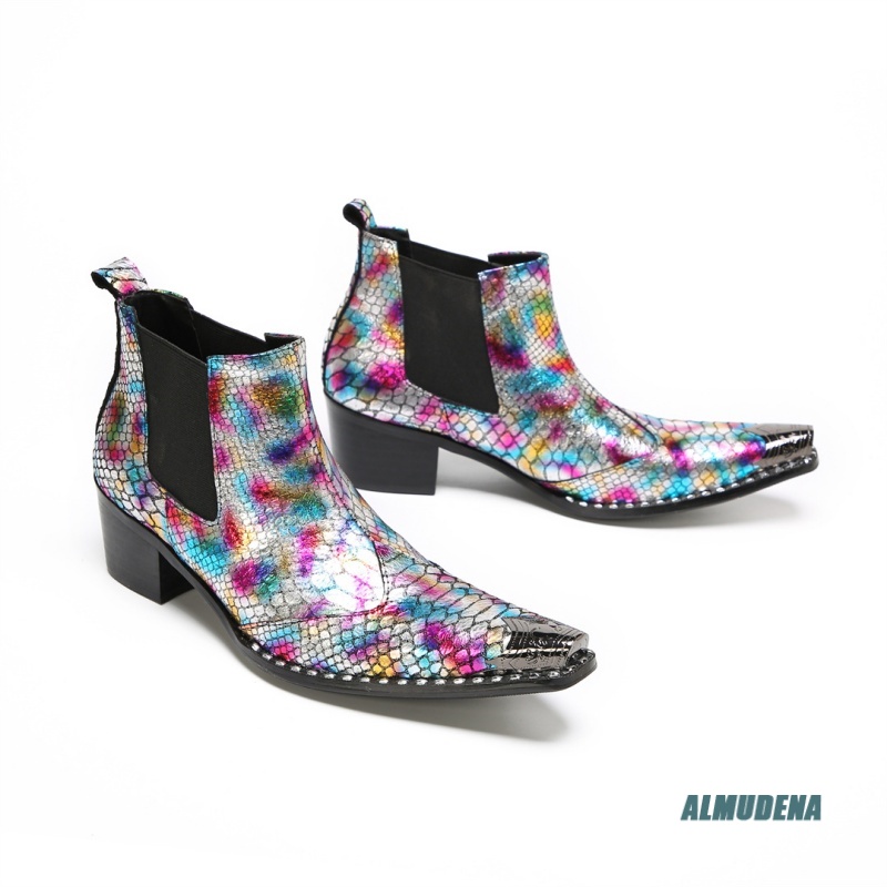 Multicolor Metallic Snake Prin - Mens Fashion Dress Shoes บทวิจารณ์และราคา