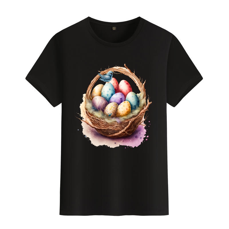 Men's Black Round-Neck Short-S - Men'S Fashion Easter บทวิจารณ์และราคา