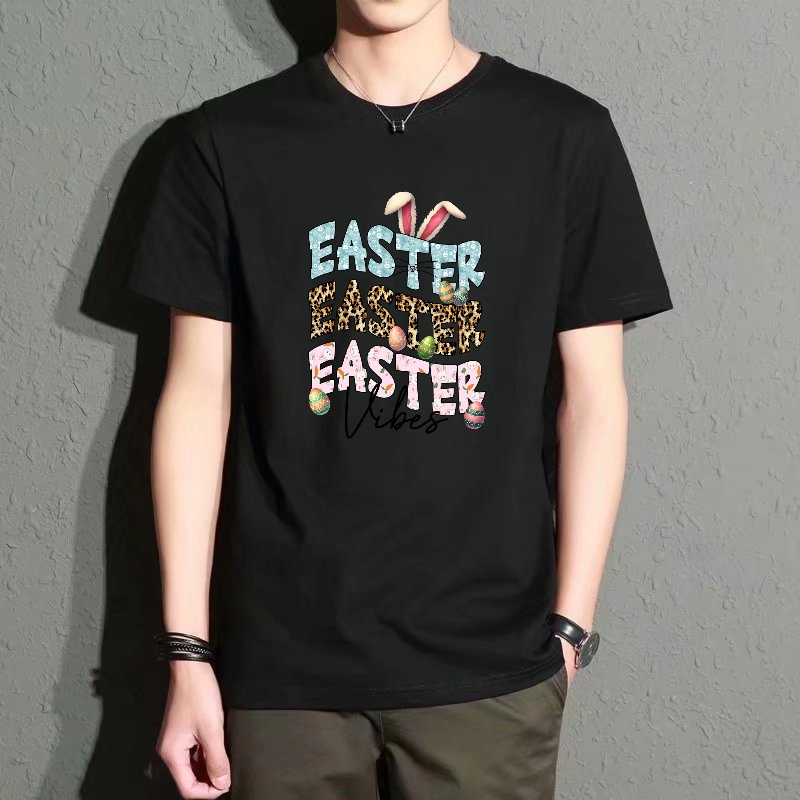 Men's Black Round-Neck Short-S - Men'S Fashion Easter บทวิจารณ์และราคา