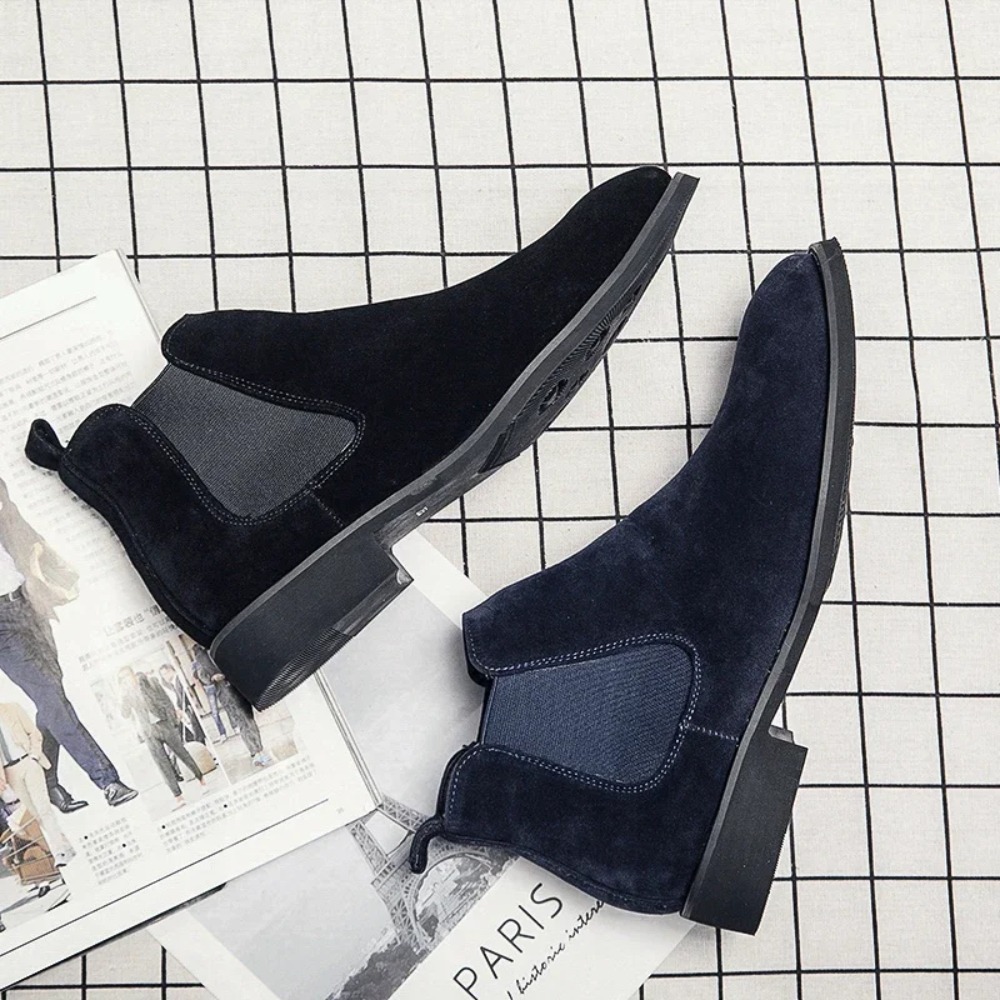 Chelsea Boots Men Blue Faux Su - Mens Fashion Zapatos บทวิจารณ์และราคา