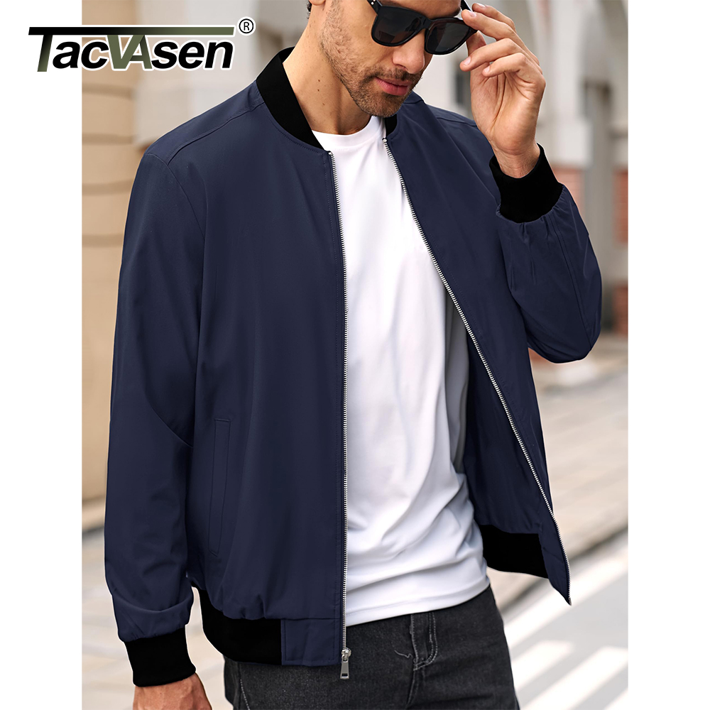 TACVASEN Men's Varsity Jacket  - Mens Fashion Bomber Jacket บทวิจารณ์และราคา