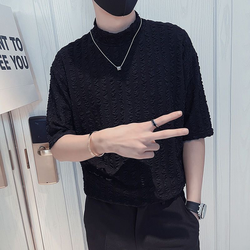 Half High Collar Short Sleeve  - Men'S Fashion For Hot Weather บทวิจารณ์และราคา