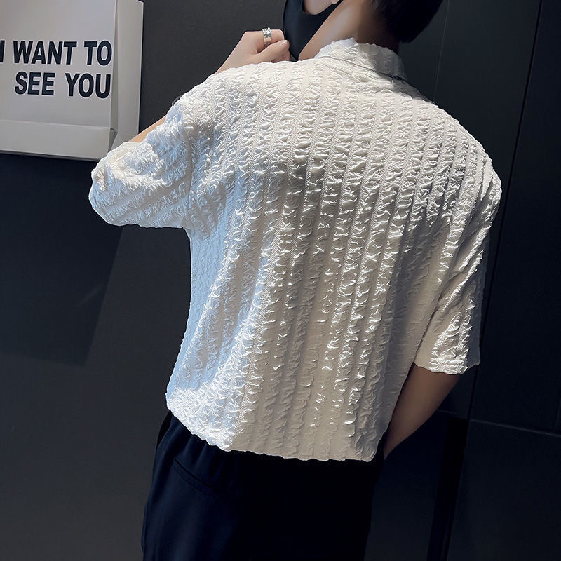 Half High Collar Short Sleeve  - Men'S Fashion For Hot Weather บทวิจารณ์และราคา