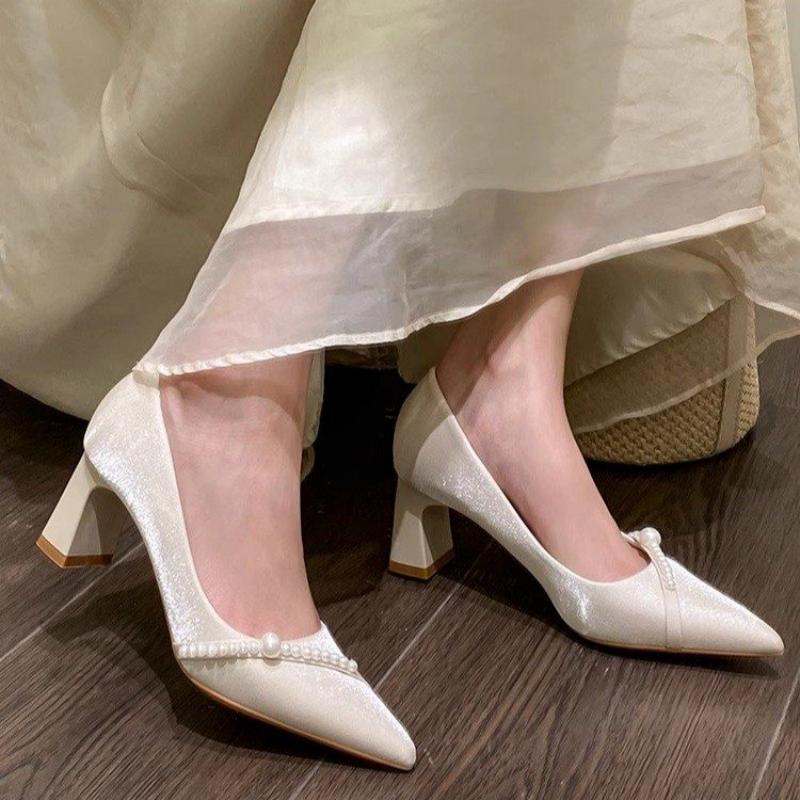 Elegant Pearl Embellished Poin - Mens Fashion Dress Shoes บทวิจารณ์และราคา