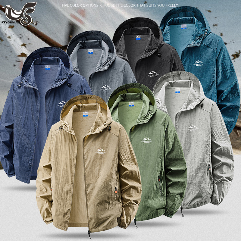 Hooded sunscreen clothing summ - Mens Fashion Bomber Jacket บทวิจารณ์และราคา