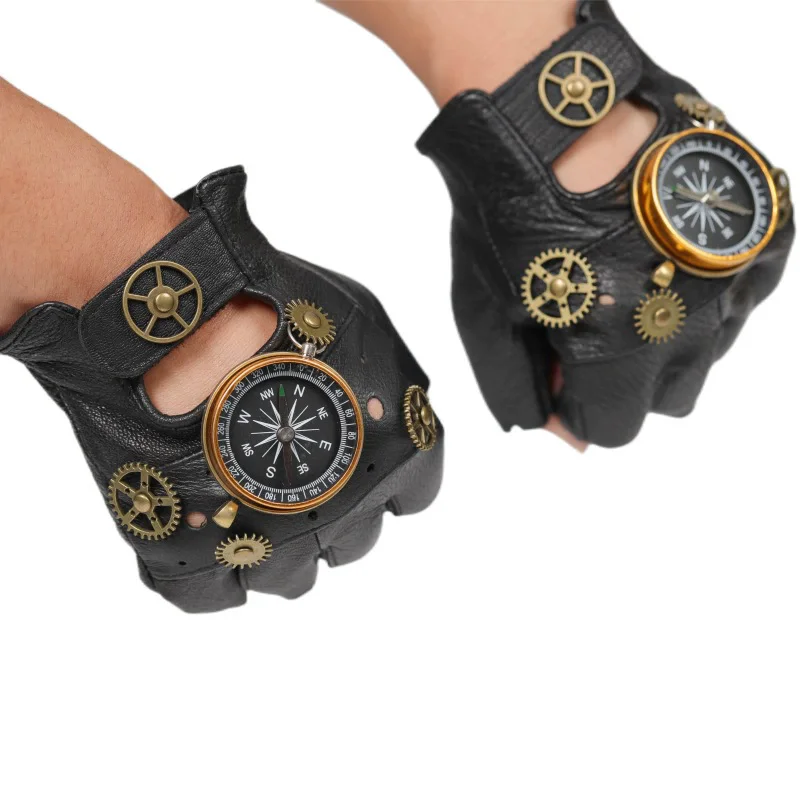 Steampunk PU Leather Fingerles - Men'S Fashion Gloves บทวิจารณ์และราคา