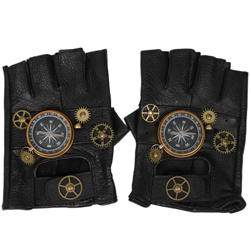 Steampunk PU Leather Fingerles - Men'S Fashion Gloves บทวิจารณ์และราคา