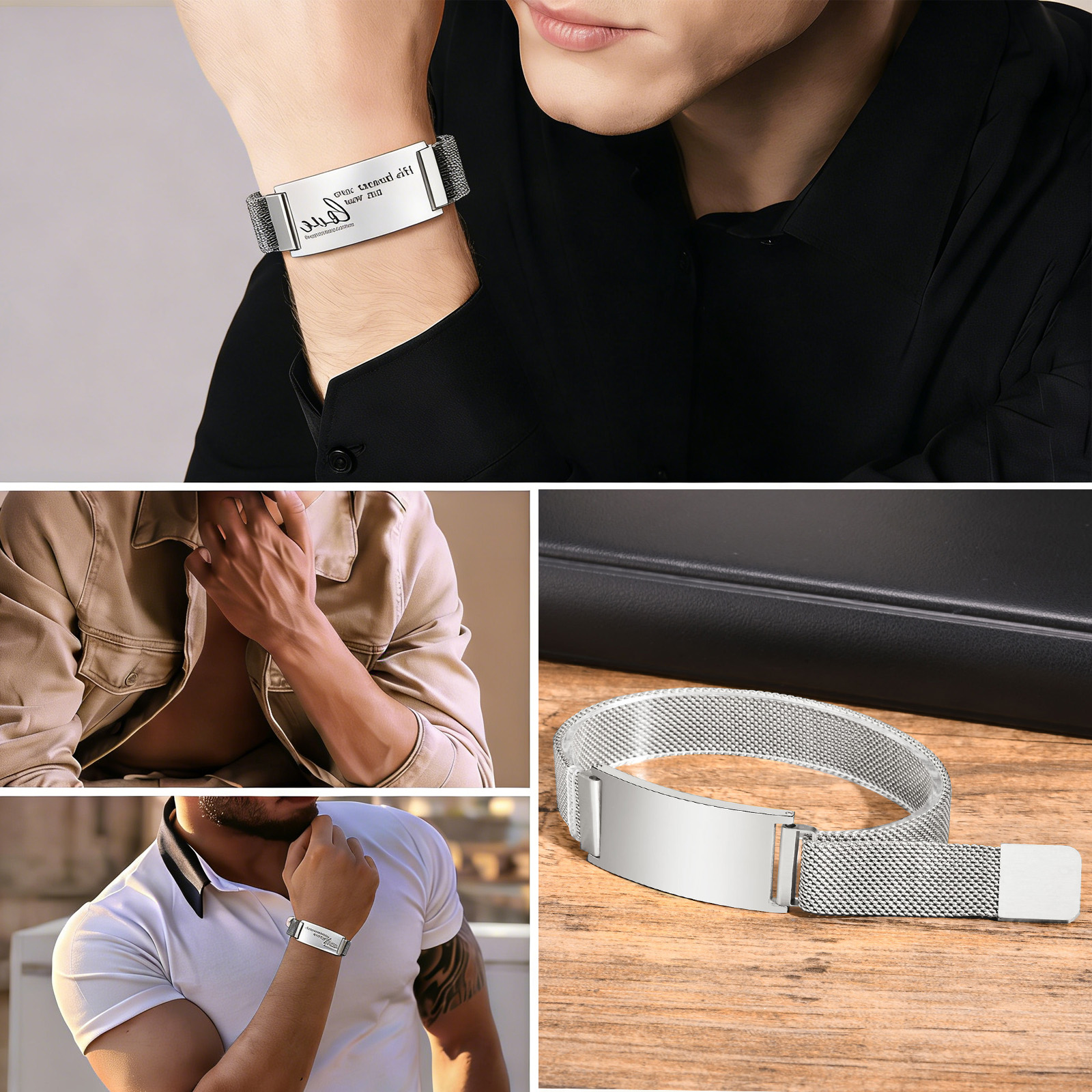 Custom Man Wide Bracelet Chris - Men'S Fashion Easter บทวิจารณ์และราคา