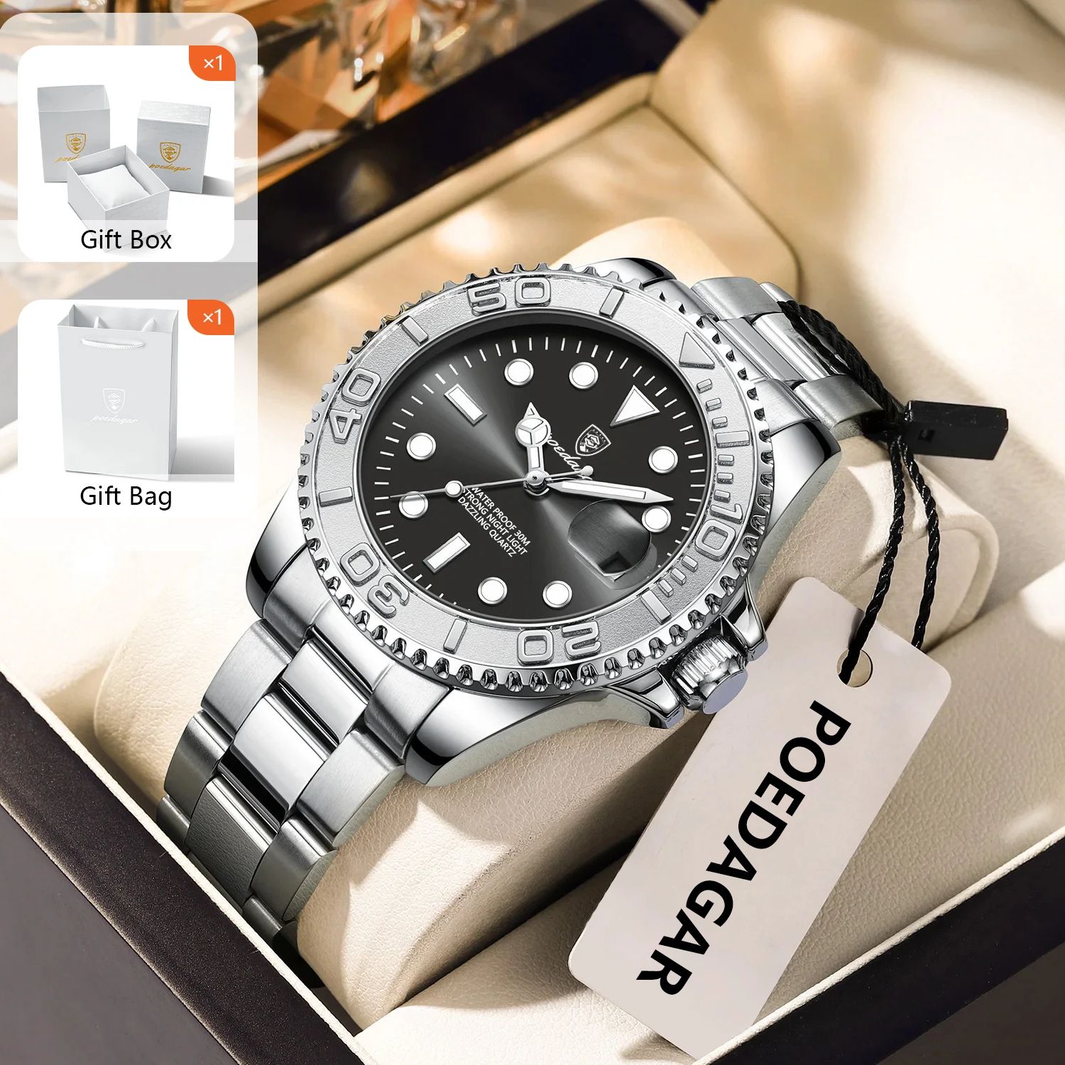 POEDAGAR Trendy Sport Man Watc - Men'S Fashion Box บทวิจารณ์และราคา