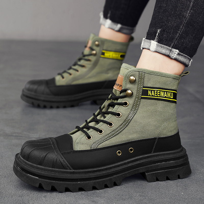 Mens Canvas Boots Fashion High - Mens Fashion Zapatos บทวิจารณ์และราคา