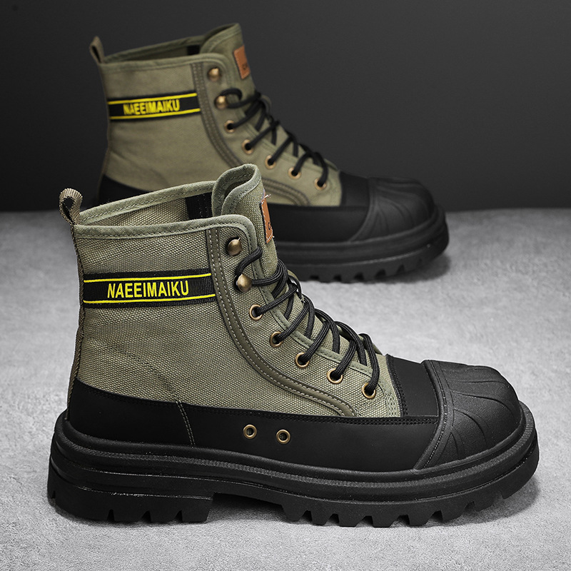 Mens Canvas Boots Fashion High - Mens Fashion Zapatos บทวิจารณ์และราคา