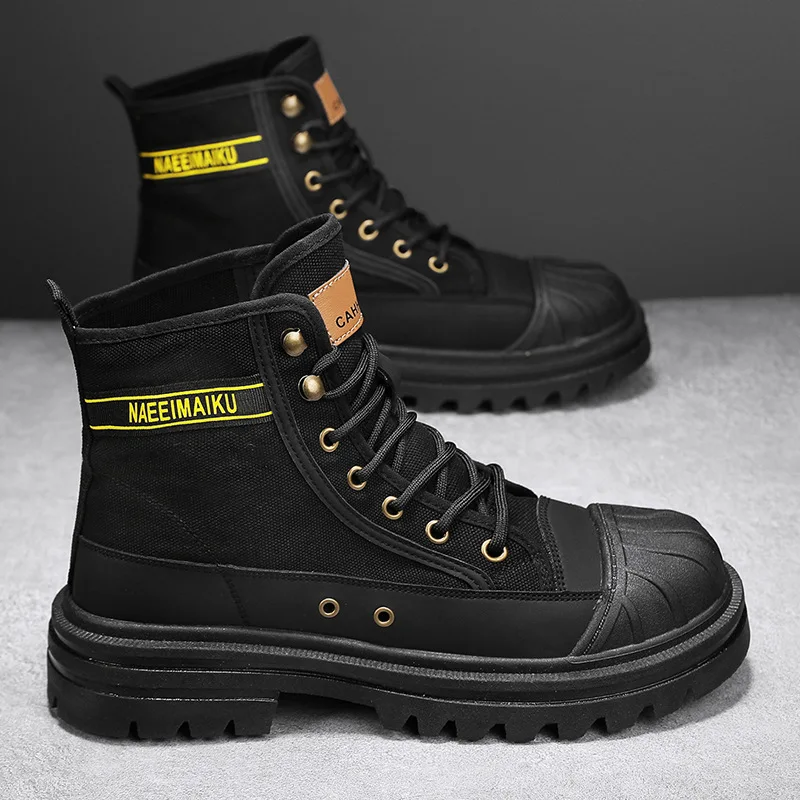 Mens Canvas Boots Fashion High - Mens Fashion Zapatos บทวิจารณ์และราคา