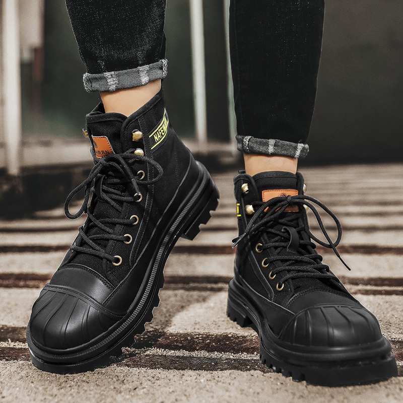 Mens Canvas Boots Fashion High - Mens Fashion Zapatos บทวิจารณ์และราคา