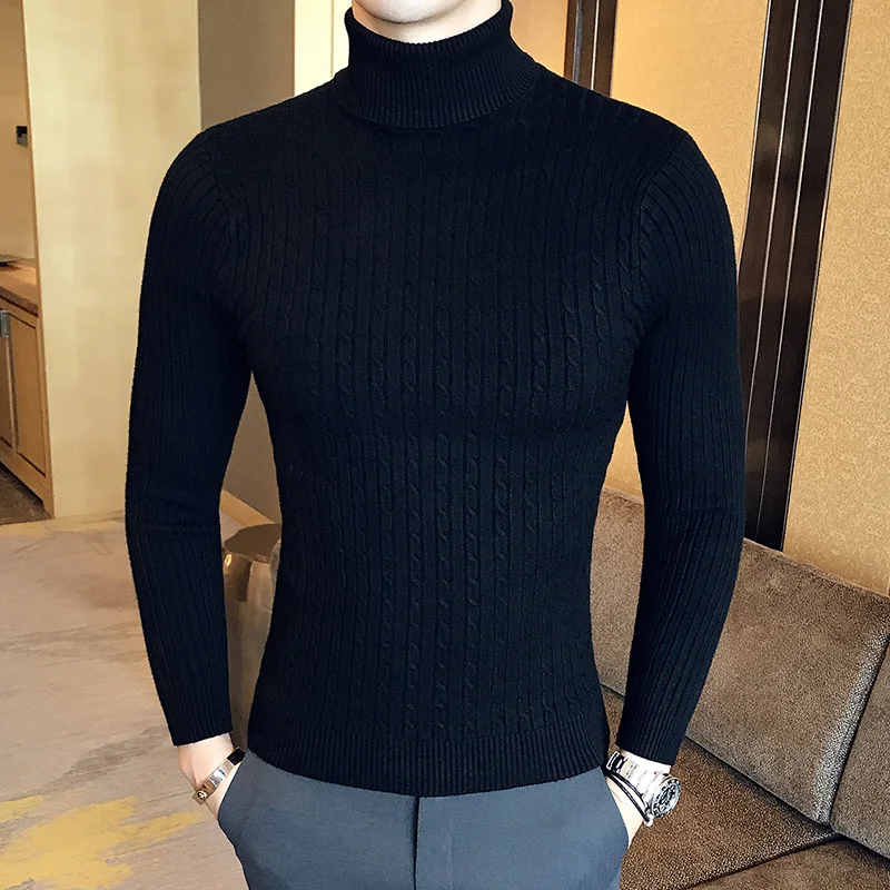2025 Korean Slim Solid Color T - Turtleneck Sweater Men บทวิจารณ์และราคา