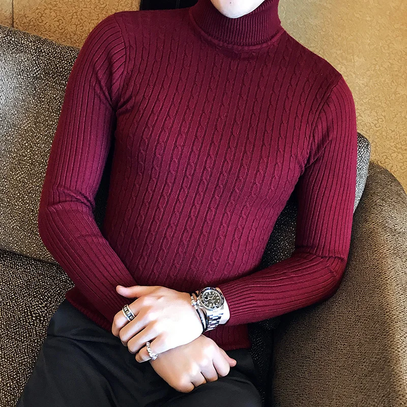 2025 Korean Slim Solid Color T - Turtleneck Sweater Men บทวิจารณ์และราคา