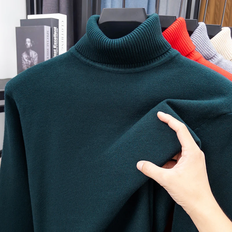 Autumn Mens High Quality Knitt - Turtleneck Sweater Men บทวิจารณ์และราคา