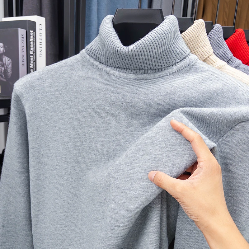 Autumn Mens High Quality Knitt - Turtleneck Sweater Men บทวิจารณ์และราคา