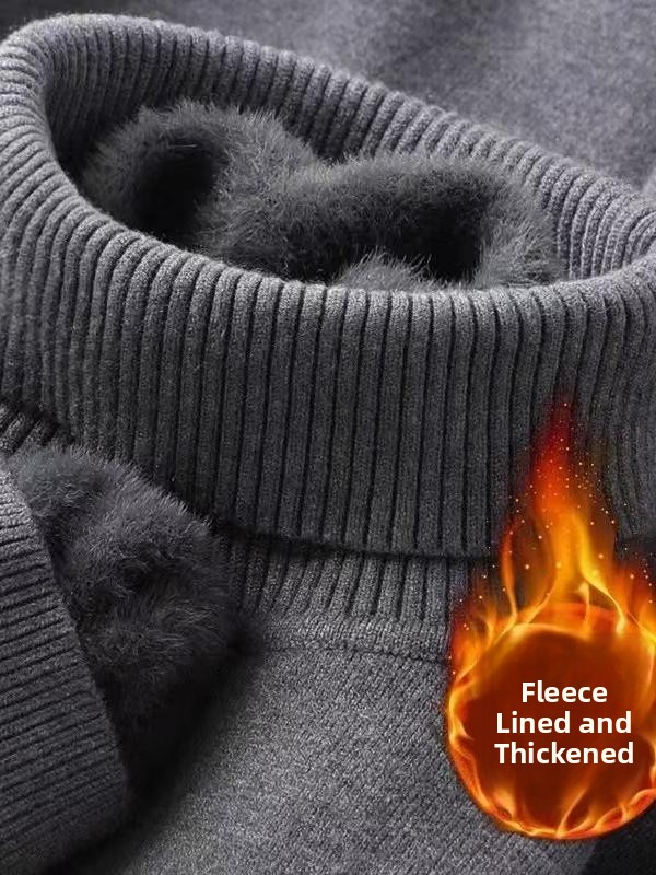 Men's Fleece Lined High Collar - Turtleneck Sweater Men บทวิจารณ์และราคา