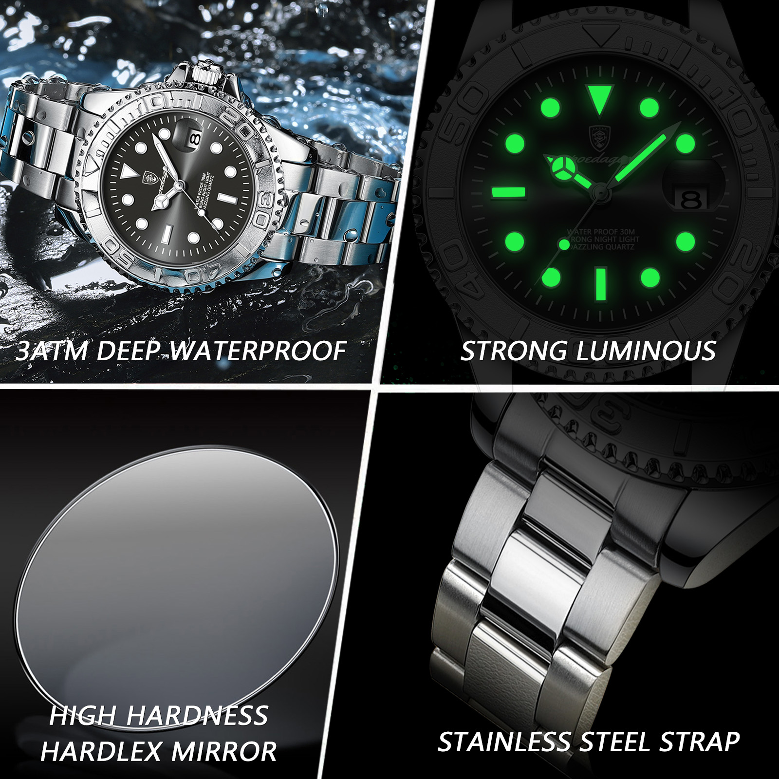 POEDAGAR Fashion Male Watch Lu - Men'S Fashion Box บทวิจารณ์และราคา
