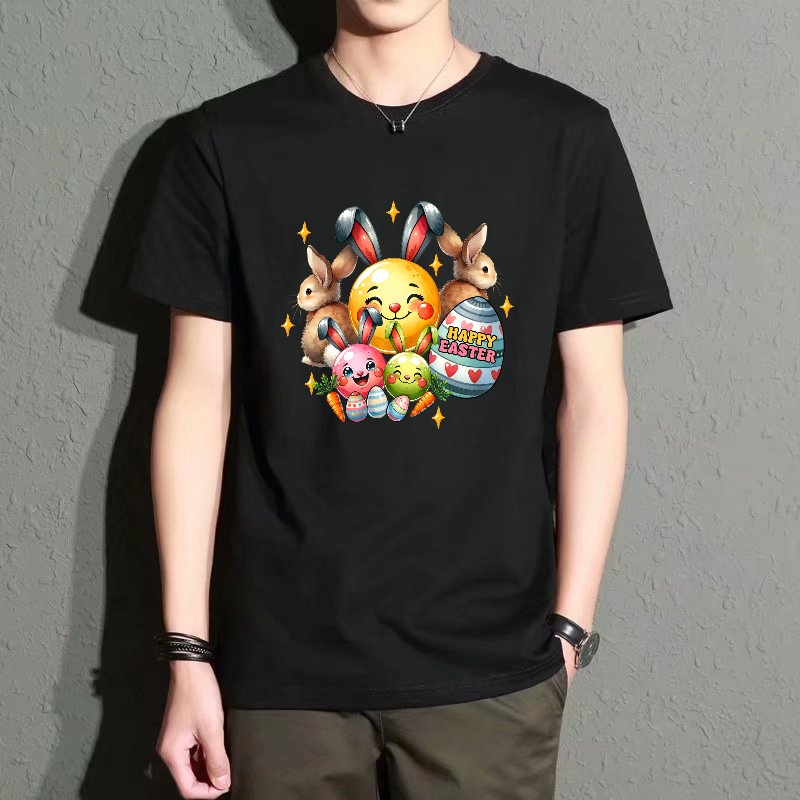Men's Black Round-Neck Short-S - Men'S Fashion Easter บทวิจารณ์และราคา
