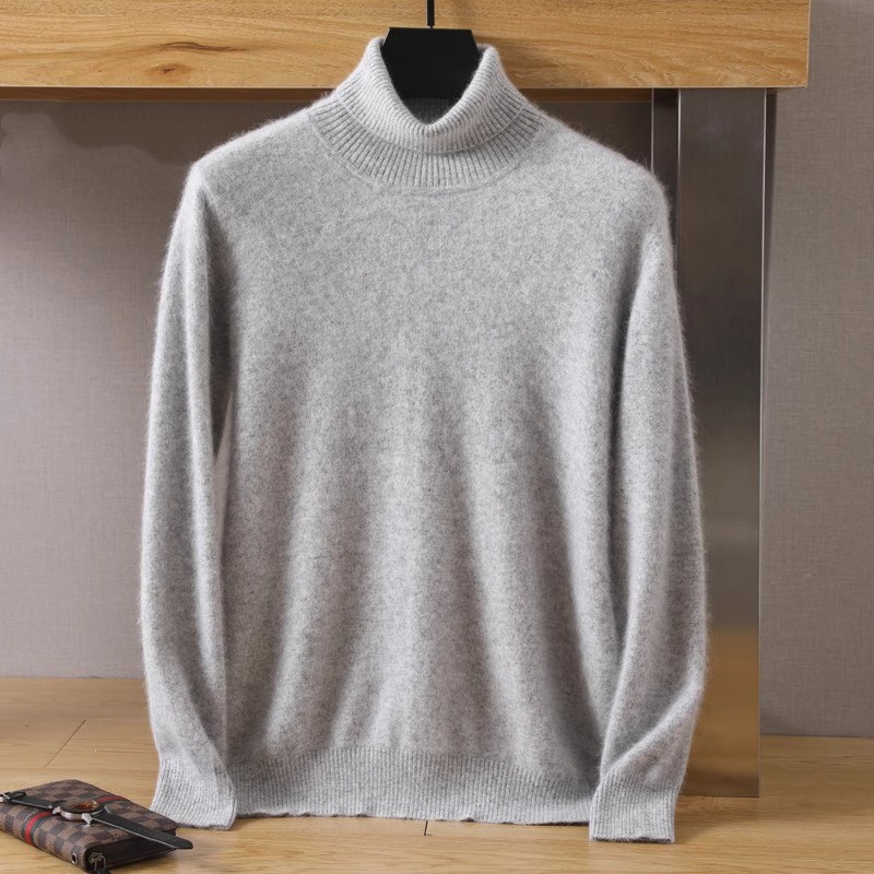 Men's 100% pure Mink velvet Ca - Turtleneck Sweater Men บทวิจารณ์และราคา